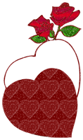 Gif animé coeur et roses